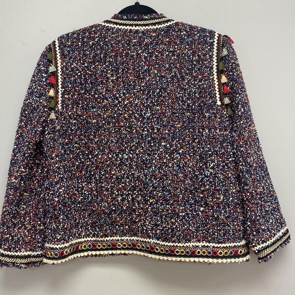 Zara Woman Tweed Jacket with Trim - Picture 5 of 9